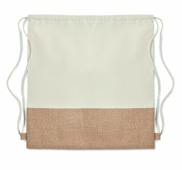 Logotrade reklaminiai produktai nuotrauka: Krepšys su virvelėmis su džiuto detalėmis